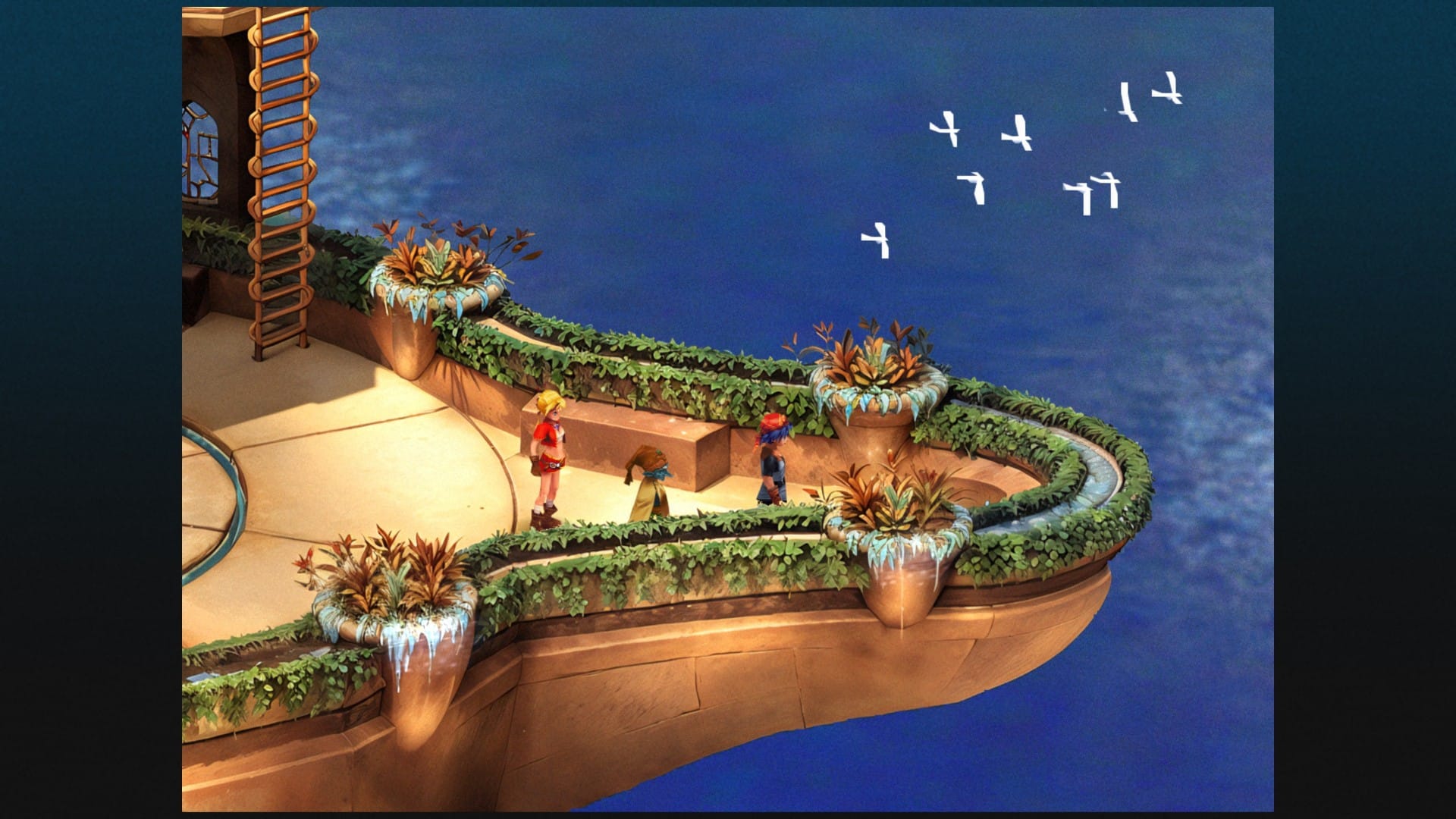 Chrono Cross with HD Mod, characters Kid, Sprigg, Serge